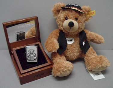 EAN 991547: Steiff plush Zippo Teddy bear with cigarette lighter 